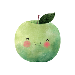 Smiling Green Apple Vinyl Car Decal Sticker – Waterproof & UV-Resistant 3.4133333333333336"