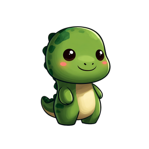 Chibi Green Dinosaur Vinyl Car Decal Sticker – Waterproof & UV-Resistant 6.826666666666667"