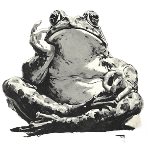 Teal Meditating Frog V2 Vinyl Car Decal Sticker – Waterproof & UV-Resistant 3.4133333333333336"