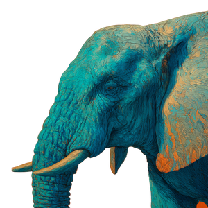 Turquoise Elephant Portrait V2 Vinyl Car Decal Sticker – Waterproof & UV-Resistant 3.4133333333333336"