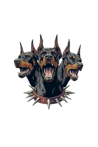 Three-Headed Dobermans Vinyl Car Decal Sticker – Waterproof & UV-Resistant 8.96"