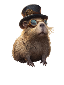 Steampunk Capybara V3 Vinyl Car Decal Sticker – Waterproof & UV-Resistant 8.213333333333333"