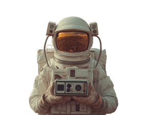 Retro Futuristic Astronaut Vinyl Car Decal Sticker – Waterproof & UV-Resistant 6.1866666666666665"