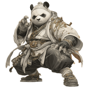 Ai Panda Warrior V3 Vinyl Car Decal Sticker – Waterproof & UV-Resistant 6.826666666666667"