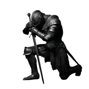 Armored Knight Kneeling V5 Vinyl Car Decal Sticker – Waterproof & UV-Resistant 6.826666666666667"