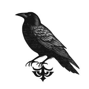 Medieval Raven Doodle V3 Vinyl Car Decal Sticker – Waterproof & UV-Resistant 3.4133333333333336"