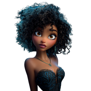 Disney-Style Black Woman Vinyl Car Decal Sticker – Waterproof & UV-Resistant 3.4133333333333336"