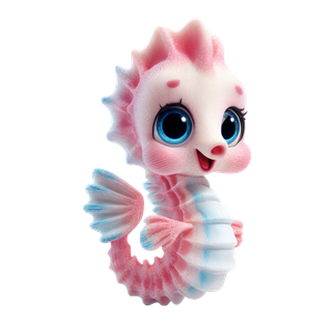 Smiling Baby Seahorse V3 Vinyl Car Decal Sticker – Waterproof & UV-Resistant 3.4133333333333336"