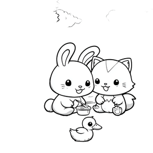 Cute Animals Feeding V2 Vinyl Car Decal Sticker – Waterproof & UV-Resistant 3.4133333333333336"