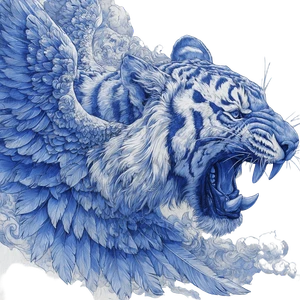 Winged Tiger Roar V2 Vinyl Car Decal Sticker – Waterproof & UV-Resistant 6.826666666666667"