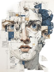 Picasso Fragmented Face Vinyl Car Decal Sticker – Waterproof & UV-Resistant 4.1066666666666665"