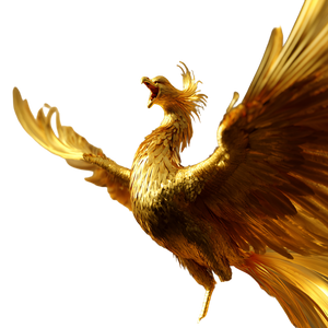 Golden Phoenix Soaring V7 Vinyl Car Decal Sticker – Waterproof & UV-Resistant 3.4133333333333336"