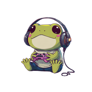 Chibi Gamer Frog V2 Vinyl Car Decal Sticker – Waterproof & UV-Resistant 6.826666666666667"