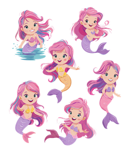 Joyful Cartoon Mermaids Vinyl Car Decal Sticker – Waterproof & UV-Resistant 3.946666666666666