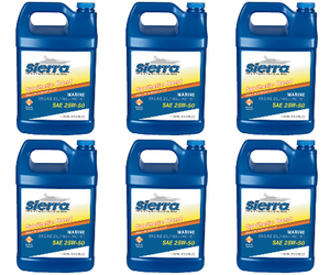 6x Silky Smooth! Sierra Marine SAE 25W-50 Semi Synthetic Oil | 4L Jug | NMMA FC-W/API-SL Certified 6x Silky Smooth! Sierra Marine SAE 25W-50 Semi Synthetic Oil | 4L Jug | NMMA FC-W/API-SL Certified
