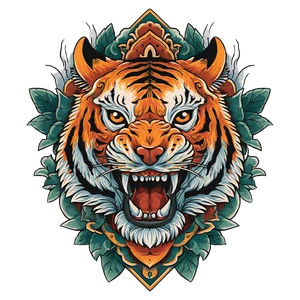 Traditional Tiger Tattoo V4 Vinyl Car Decal Sticker – Waterproof & UV-Resistant 3.4133333333333336"