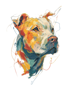 Abstract Pitbull Portrait Vinyl Car Decal Sticker – Waterproof & UV-Resistant 4.0"