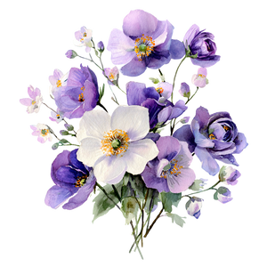Violet Flower Bouquet V2 Vinyl Car Decal Sticker – Waterproof & UV-Resistant 6.826666666666667"