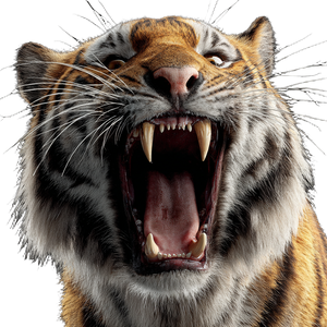 Roaring Tiger Close-Up V7 Vinyl Car Decal Sticker – Waterproof & UV-Resistant 3.4133333333333336"