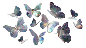 Iridescent Butterflies V2 Vinyl Car Decal Sticker – Waterproof & UV-Resistant 5.4