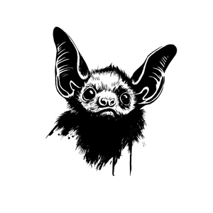 Worried Bat Stencil V2 Vinyl Car Decal Sticker – Waterproof & UV-Resistant 3.4133333333333336"