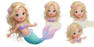 Mermaid Girl Illustration Vinyl Car Decal Sticker – Waterproof & UV-Resistant 2.56"