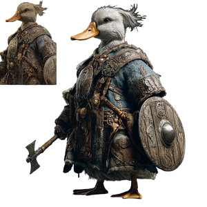 Duck Viking Warrior V2 Vinyl Car Decal Sticker – Waterproof & UV-Resistant 3.4133333333333336"