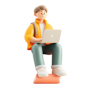 Student With Laptop V4 Vinyl Car Decal Sticker – Waterproof & UV-Resistant 3.4133333333333336"