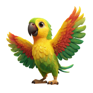 Happy Cartoon Parrot V3 Vinyl Car Decal Sticker – Waterproof & UV-Resistant 6.826666666666667"
