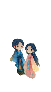 Chibi Celestial Lovers Vinyl Car Decal Sticker – Waterproof & UV-Resistant 4.8533333333333335"