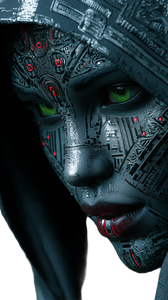 Cyberpunk Silver Siren Vinyl Car Decal Sticker – Waterproof & UV-Resistant 9.706666666666667"