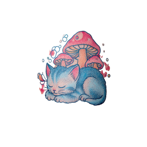 Psychedelic Kitten Tattoo V2 Vinyl Car Decal Sticker – Waterproof & UV-Resistant 3.4133333333333336"