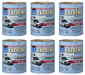 6x Quick Roof Repair Tape | Stop Leaks on RV Roof, Skylights, Windows | 6x25' Tan Roll