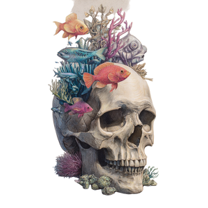 Oceanic Skull Rebirth Vinyl Car Decal Sticker – Waterproof & UV-Resistant 3.4133333333333336"