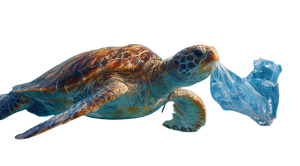 Sea Turtle Plastic V2 Vinyl Car Decal Sticker – Waterproof & UV-Resistant 2.72"
