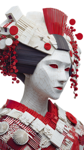 Geometric Geisha Vinyl Car Decal Sticker – Waterproof & UV-Resistant 4.8533333333333335"