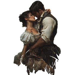 Victorian Romance Couple Vinyl Car Decal Sticker – Waterproof & UV-Resistant 3.4133333333333336"