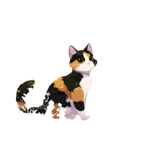 Whimsical Calico Cat V3 Vinyl Car Decal Sticker – Waterproof & UV-Resistant 3.4133333333333336"
