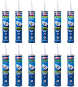 12x Lippert RV White Butyl Rubber Caulk Sealant | Self-Leveling for RV Roofs Vents Antennas Skylights | All-Weather Protection 12x Lippert RV White Butyl Rubber Caulk Sealant | Self-Leveling for RV Roofs Vents Antennas Skylights | All-Weather Protection