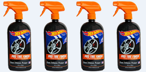 4x Hot Wheels Car Care Tire Dressing | Americana Series | Crisp Dark Finish | Ultra Shine | Easy to Use