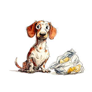 Pied Dachshund Illustration Vinyl Car Decal Sticker – Waterproof & UV-Resistant 6.826666666666667"