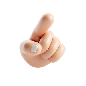 Pointing Hand Icon Vinyl Car Decal Sticker – Waterproof & UV-Resistant 6.826666666666667"