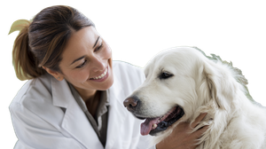 Veterinarian With Retriever V2 Vinyl Car Decal Sticker – Waterproof & UV-Resistant 2.72"