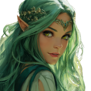 Green-Haired Elf V3 Vinyl Car Decal Sticker – Waterproof & UV-Resistant 3.4133333333333336"