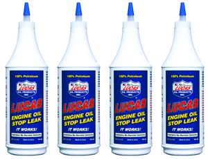 4x Lucas Oil Oil Stop Leak | Stop Leaks, Renew Seals, Reduce Engine Noise | 1 Quart Bottle