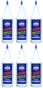 6x Lucas Oil Oil Stop Leak | Stop Leaks, Renew Seals, Reduce Engine Noise | 1 Quart Bottle