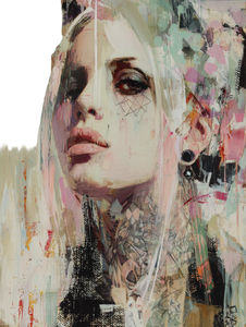 Abstract Portrait Woman V9 Vinyl Car Decal Sticker – Waterproof & UV-Resistant 8.213333333333333"