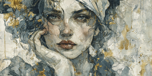 Mysterious Watercolor Portrait Vinyl Car Decal Sticker – Waterproof & UV-Resistant 5.12"