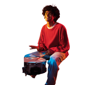 Young Drummer Playing Vinyl Car Decal Sticker – Waterproof & UV-Resistant 6.826666666666667"
