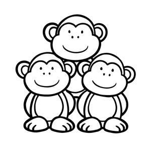 Cartoon Monkeys Coloring Vinyl Car Decal Sticker – Waterproof & UV-Resistant 6.826666666666667"
